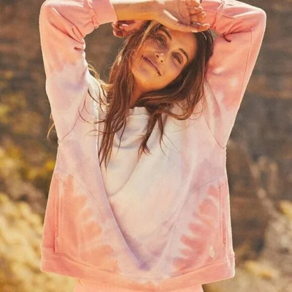 Free People Tops - New FP Movement Ombre Metti Crew Papaya Punch Combo Pullover Sweatshirt NWT XS